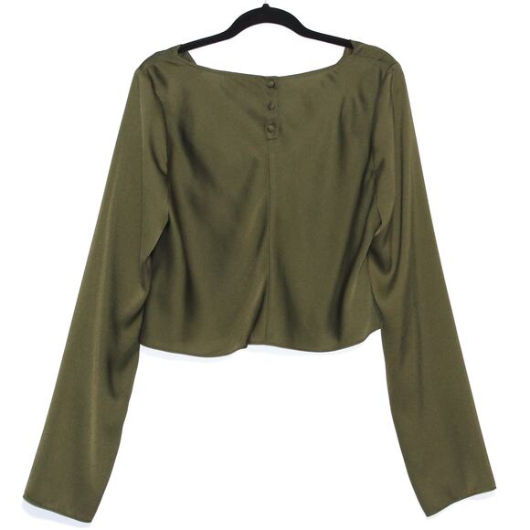 L'Academie The Florina Top in Olive Green Size Large - Picture 8 of 10